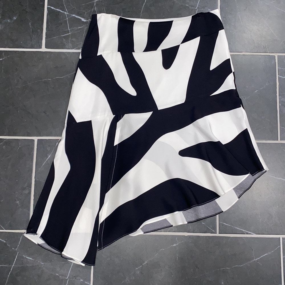 Milly Black and White Abstract Skirt